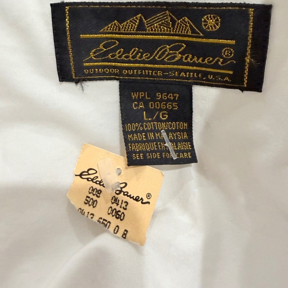 VTG 90s Eddie Bauer Embroidered Heart Ruffle Collar Blouse Large Cottage Prairie - Picture 12 of 14